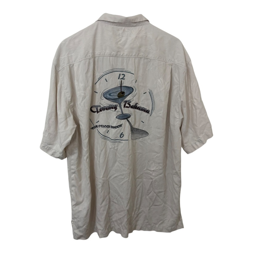 Tommy Bahama 100% silk martini happy hour 5’ o clock button down shirt XL